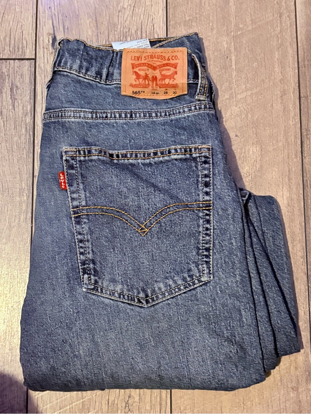 Levi's Kids Dark Blue Denim Jeans with Tan Patch